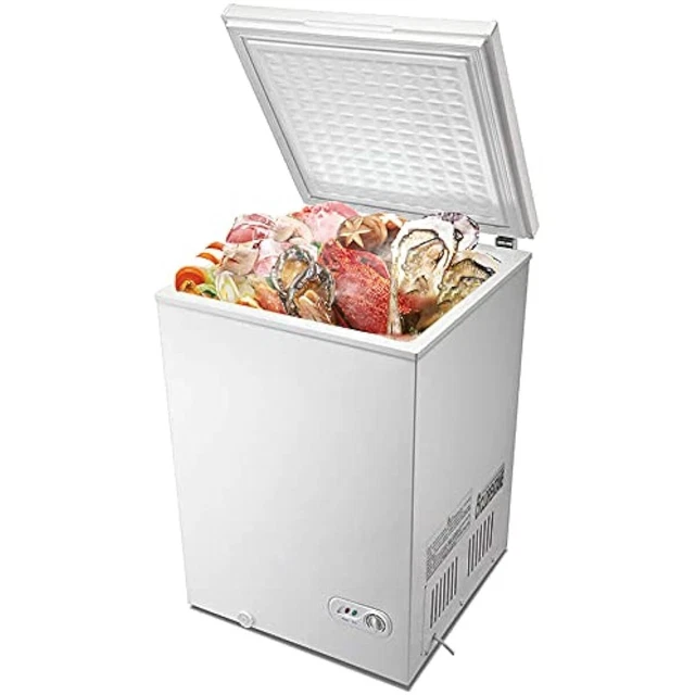 CHEST FREEZER 3.5 Cu.Ft, Upright Freezer, Adjustable Temperature, White