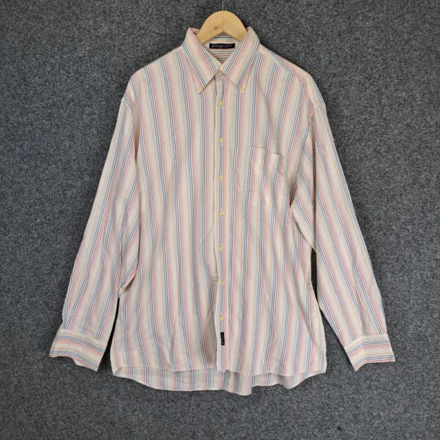 Gant Mens Button Down Shirt Size XL Dress Fit Multicoloured Striped Long Sleeve