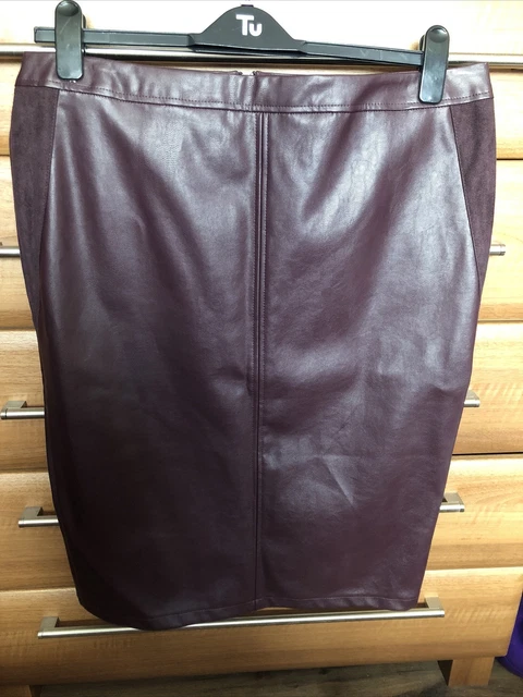 Brown leather skirt tesco store
