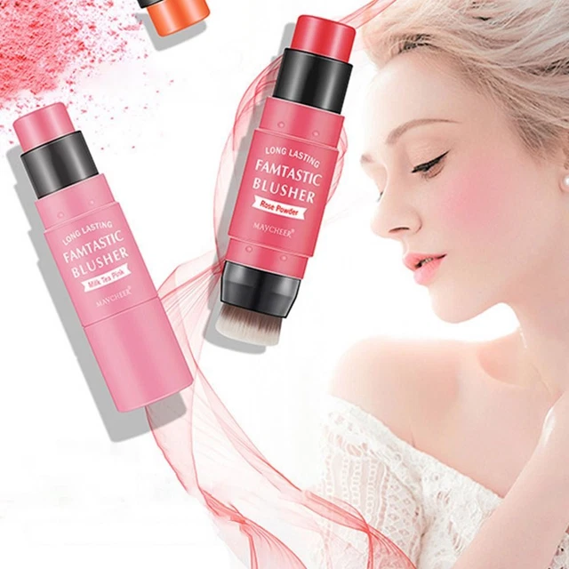 Blush Moisturizing Brighten Powder Blusher with Brush Cream Blush Stick