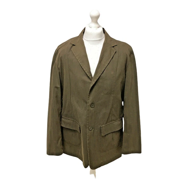 Giacca da uomo marrone Rocha John Rocha cappotto di cotone taglia UK media 38-40 vintage