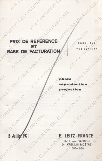 1971 Leitz France Prix de reference catalogue Photo *booklet