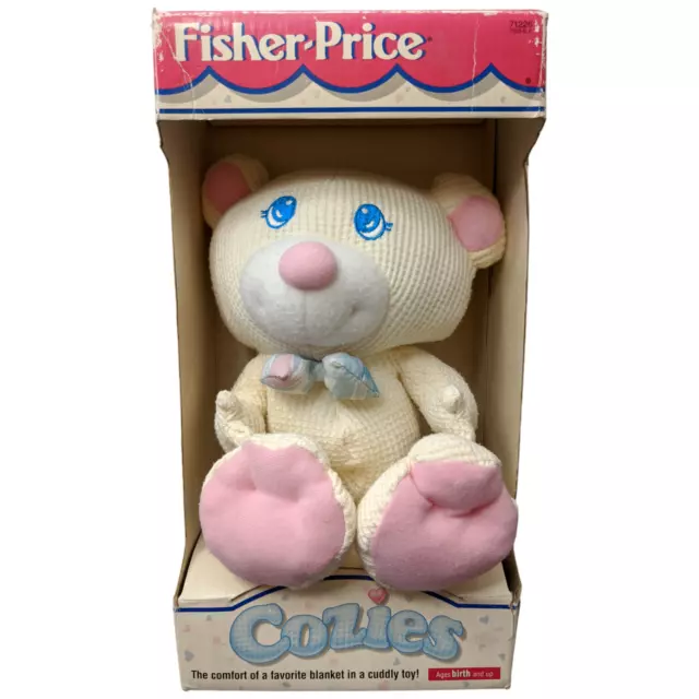Fisher Price Cozies Bear Plush Figure Thermal Blanket Stuffed Toy Teddy Vtg 1994