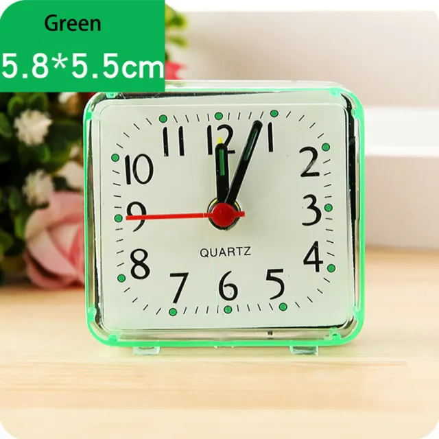 UK Portable Square Small Bed Compact Home Travel Quartz Beep Alarm Clock
