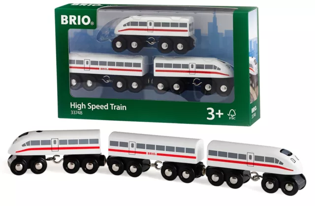 Brio Bahn 33748 Schnellzug Sound Holz 3-teilig Lokomotiven Zug Spielzeug B-WARE