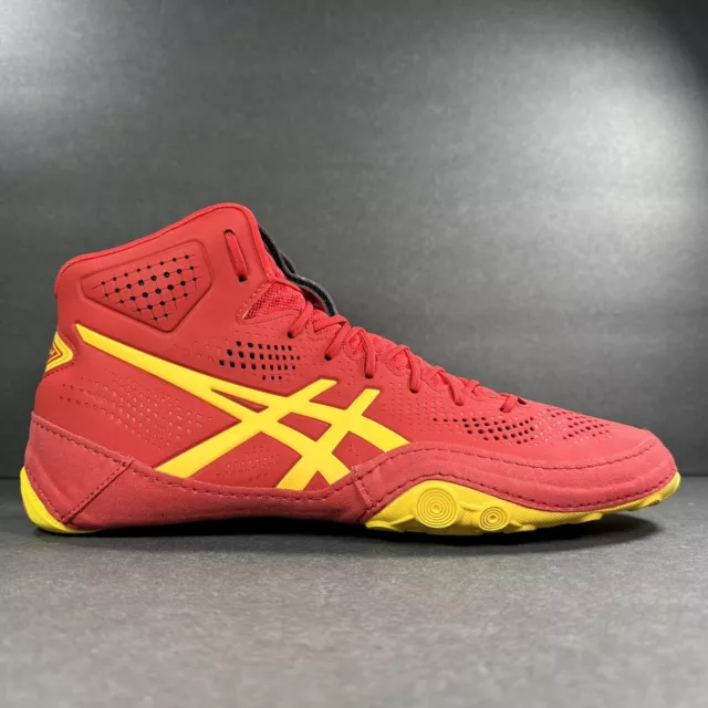 ASICS Dan Gable Evo 2 Wrestling Shoes Mens Sz 10.5 Red Yellow Athletic Sneakers