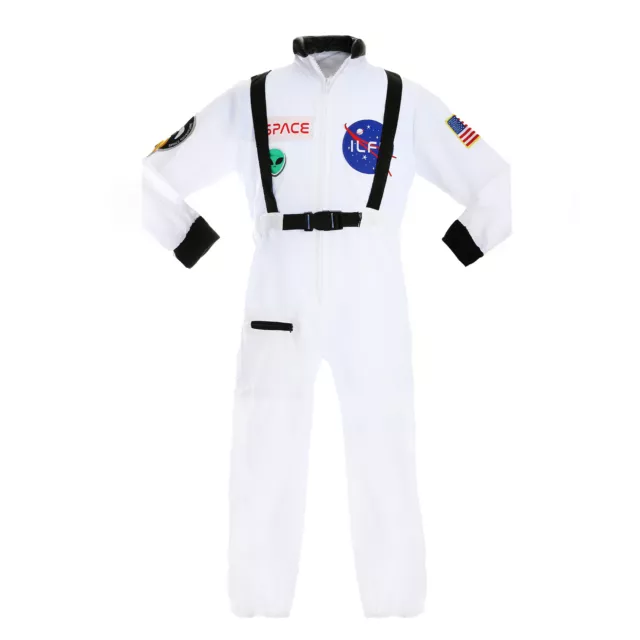 Kids Astronaut Costume Boys Girls Spaceman Jumpsuit Childs Fancy Dress Outfit Uk