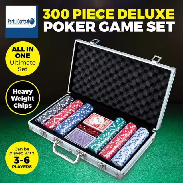 300PC Chips Set Poker Chip Casino Gambling Party Game Dice Cards Aluminum Case