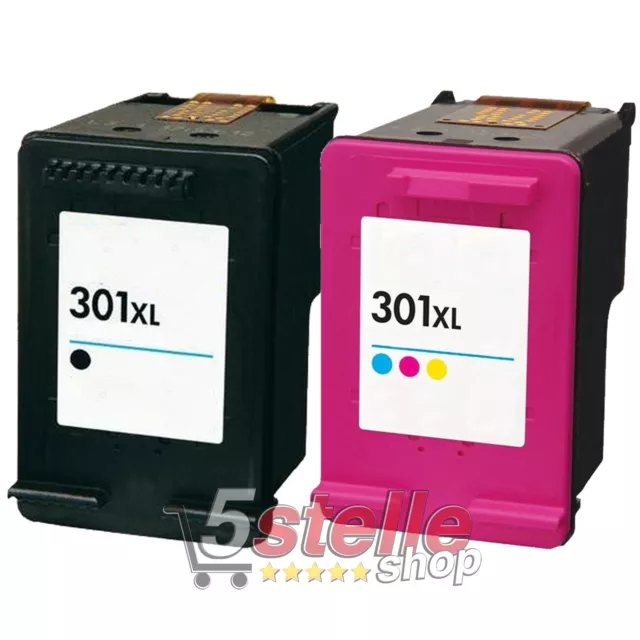Cartucce Nero+Colore 301Xl Per Hp Envy 4500 4502 4504 4508 5300 5530 5532 5534