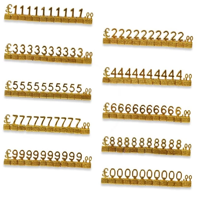 10PCS Digital Price Tag 3D Metal Shelving Adjustable GBP ￡ Price Square Kit5688