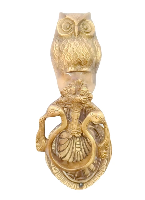 Heurtoir de porte en forme de hibou doré, décoration de maison en laiton,...