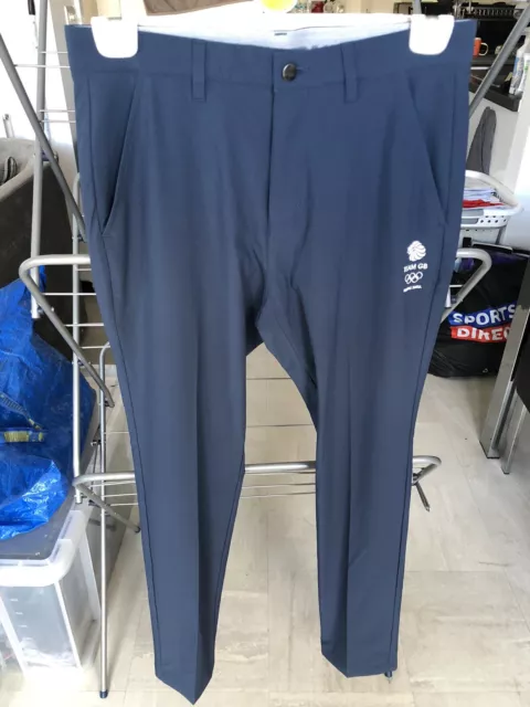 Mens Adidas Team GB Beijing 2022 Olympics Blue Trousers Size W30 L30 In VGC!!