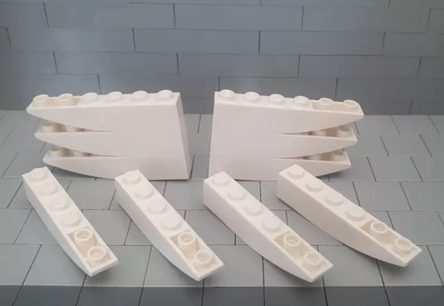 10 White LEGO 1x6 Inverted Curved Slope Brick Genuine And Unused FREE POSTAGE