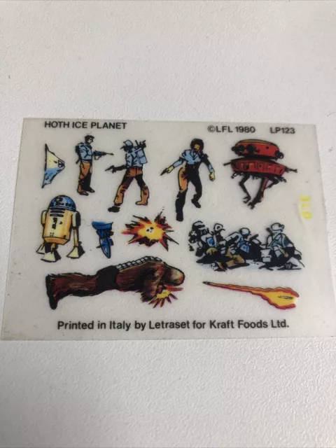 Vintage 1980 Star Wars Hoth Ice Planet Dairylea Letraset Transfer Sheet  Italy