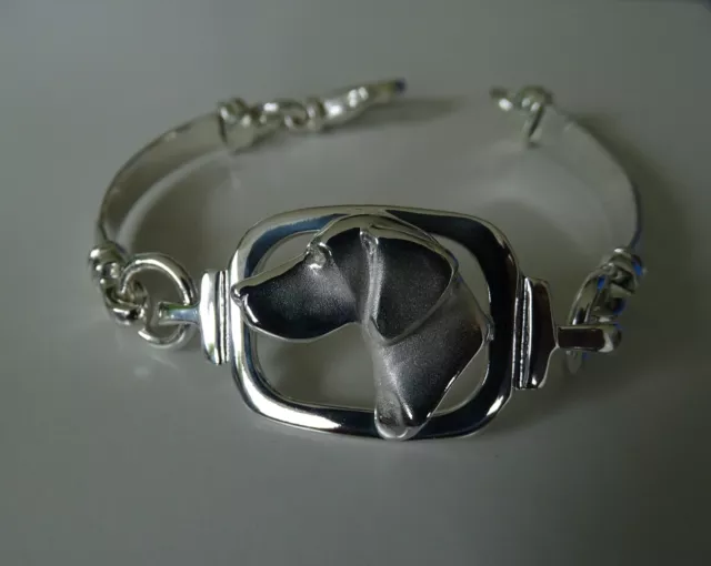 Sterling Silver German Short-haired Pointer Large Head Study Bracelet