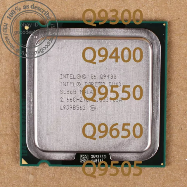 Intel Core 2 Quad Q9300 Q9400 Q9550 Q9650 Q9505 Socket 775 Processor CPU