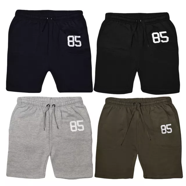 Mens Boys Fleece Shorts 2 PACK Summer Jogging Shorts Joggers Bottom Pants S-3XL