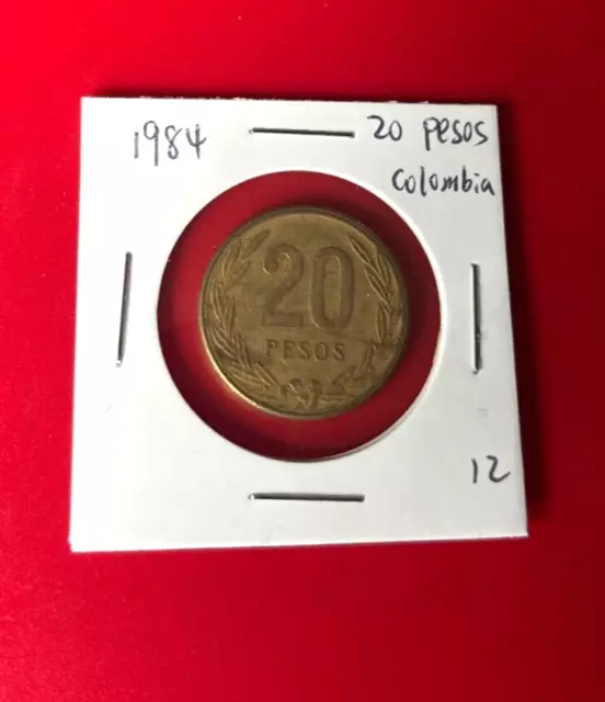 1984 Colombia 20 Pesos Coin - Nice World Coin !!!