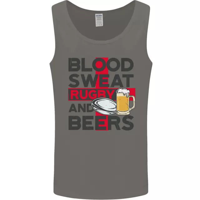 Blood Sweat Rugby and Beers England Funny Mens Vest Tank Top