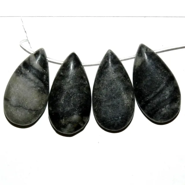 NG2132 Picasso Marble 28mm Teardrop 4-Piece Top-Drilled Gemstone Pendant Beads