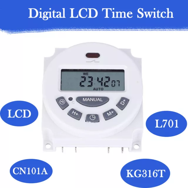 12V/24V/110V/220V LCD Digital Programmable Control Power Timer Switch Relay L701