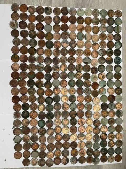 Job Lot Of Old One Pennies (1d)  British Coins Various Years. 279 coins.