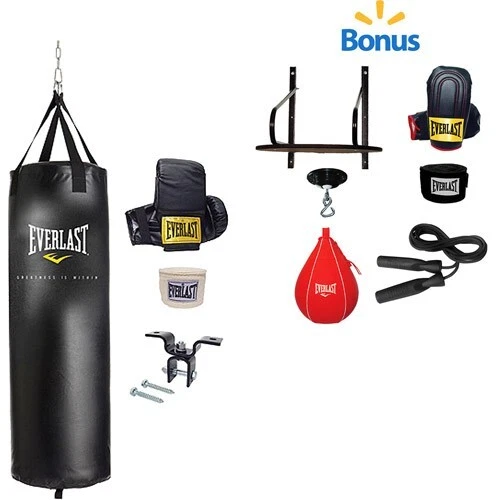 HEAVY BAG KIT And 6 Piece Brackets Chain Components Boxing Gloves