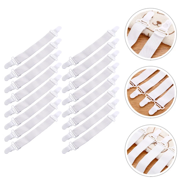 16 Pcs Blanche Plastique Dur Clip De Drap Lit Clips Support Couette