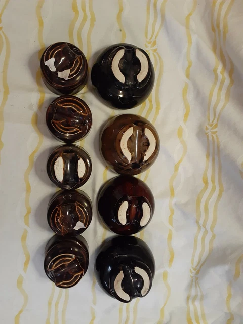 Lot of 9 Screw on Ceramic Power Phone Insulators: Locke HI-TOP 66 Thomas Pinco-J 2