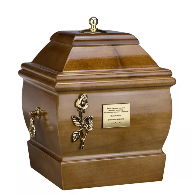 Urna Crematoria para Adulto Hecha De Sólido Madera Funeral Ashes Ataúd Memorial