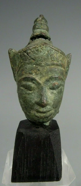 Thai Thailand Ayutthaya bronze Buddha Gilt Bronze Buddha Head ca. 18th century 5