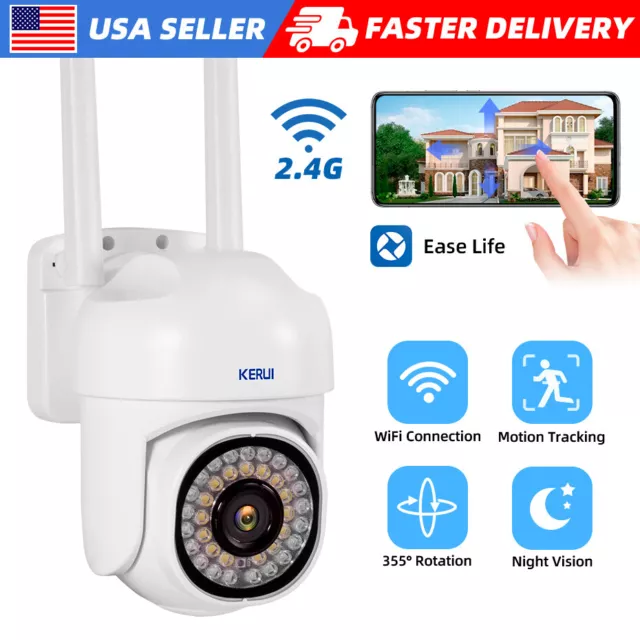 Wireless Wi-Fi IP Security Camera System Outdoor Home Night Vision 1080P HD Cam