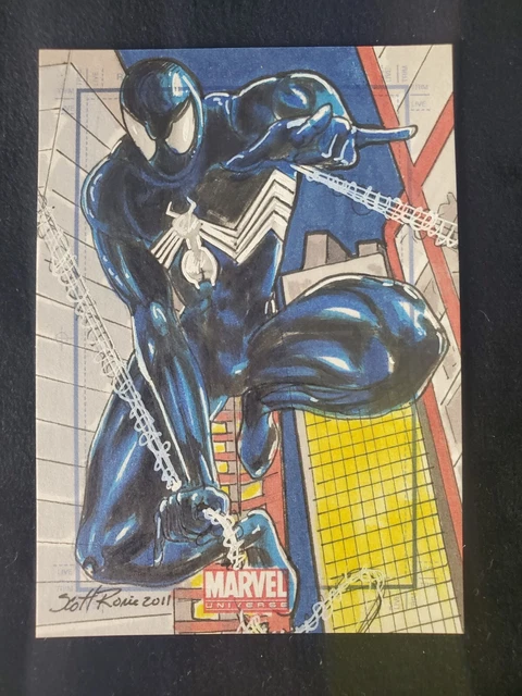 Venom 2011 Marvel Universe Black Spiderman Sketch Card Scott Rorie SketchaFEX