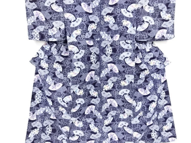 40388# Japanese Kimono / Yukata / Stream & Flower & Jigami Pattern