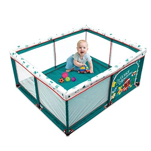 Jomifin Baby Play Fence Large Area Playard Activity Center with Anti-Slip Bas...