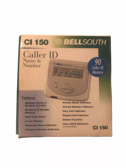 Bell South CI-150AV Caller ID 90 Name & Number Memory