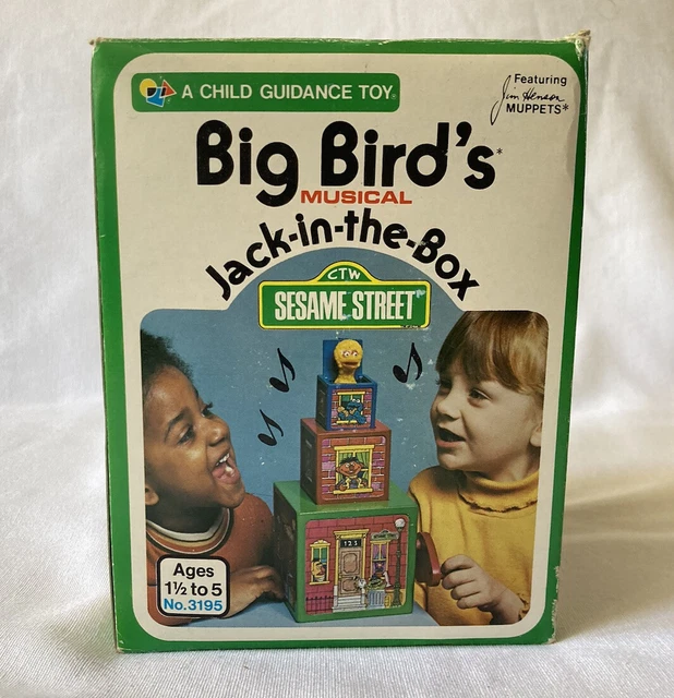 READ VINTAGE SESAME STREET JACK IN THE BOX Child Guidance Toy Henson