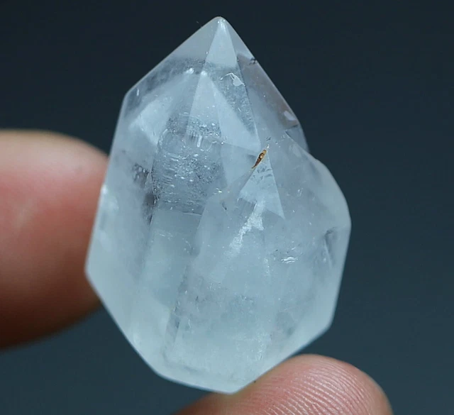 44.7ct 100% Natural Clear White Ghost "pyramid" Crystal Quartz Polished Specimen