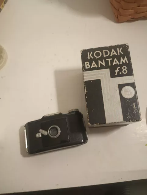 Vintage 1938 Kodak Bantam f.8 Camera Bakelite Body In Original Art Deco Box