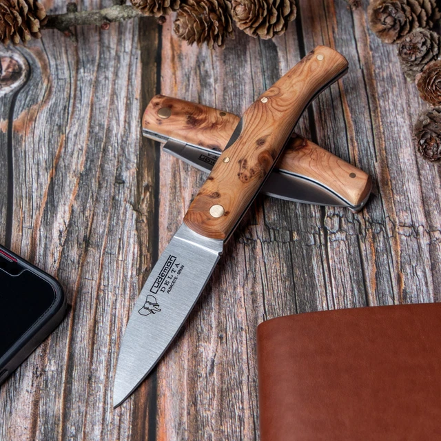 Navaja CUDEMAN Delta 344-GB Hoja 8,5 cm. Acero Mova. Enebro Arómatico. Coltello
