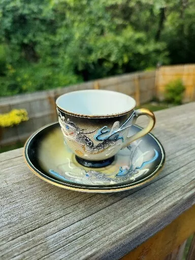 Vintage Moriage Dragonware Teacup And Saucer Fleetwood China
