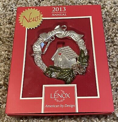 Lenox 2013 Annual Bless This Home House Wreath Silver Plated Ornament NEW IN BOX