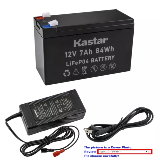 Kastar 12V 7Ah LiFePO4 Battery Smart Fast Charger for Kid toyscooter Motorcycle