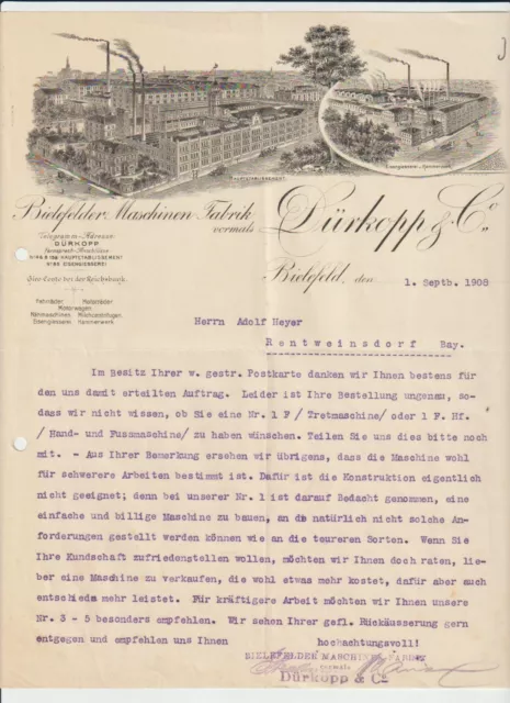 Bielefelder Maschinen Fabrik vorm. Dürkopp & Co Bielefeld 1908
