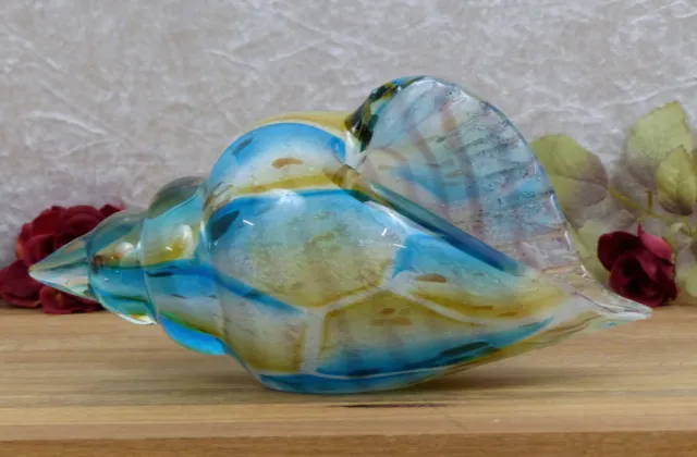 Glas Muschel Murano Stil Glasfigur Schale Kristall Glaskunst Strandmuschel Deko