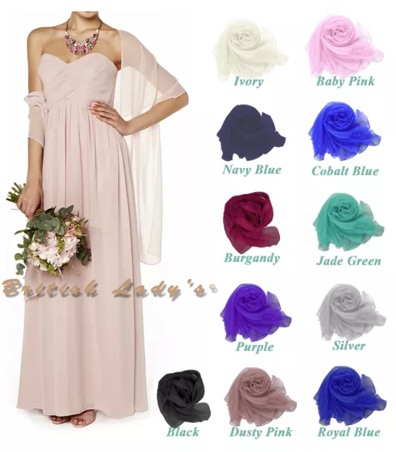 Chiffon Bridal Bridesmaid Wedding/Prom Shawl/Stole/Wrap/Bolero/Sash/Cover Up