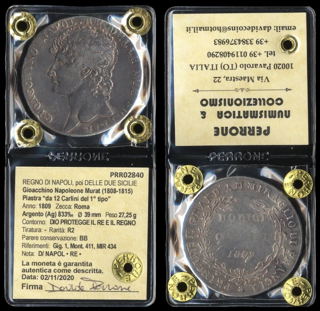 A2840] REGNO DI Napoli Gioacchino Napoleone Murat 12 Carlini 1809