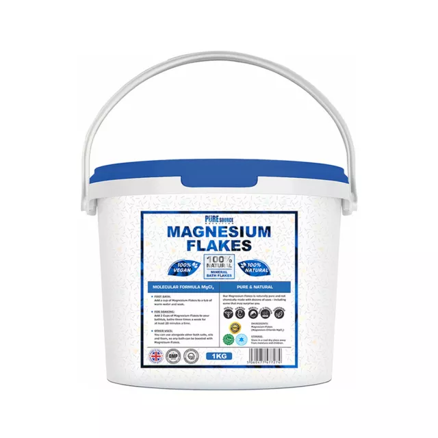 MAGNESIUM FLAKES | 1kg-10kg Bucket | 100% Pure |Bath Soak| Magnesium Chloride