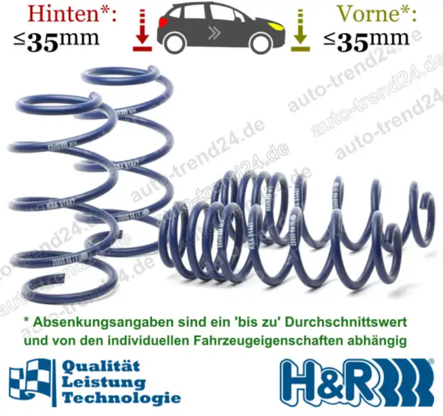 H&R Tieferlegungsfedern 35mm u.a.: Audi A3 Limousine 8VM, 8VS, Bj. 2013-2024