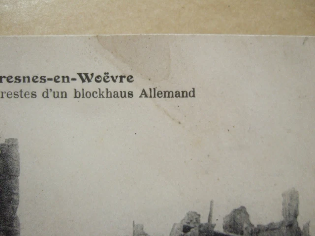 Cpa (55) Woevre Fresne Ruins Church Square German Blockhouse Remains 2